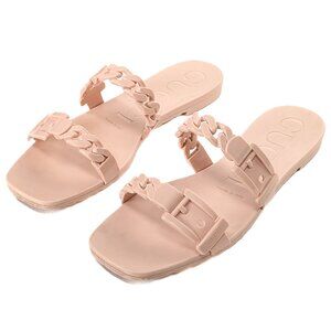 GUCCI Rubber Chain-Link Accents Slides Nude Pink- Size 39 (US 8)